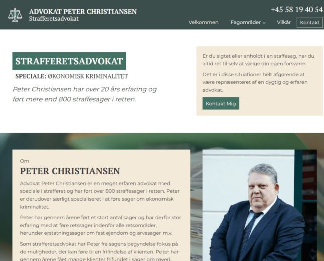 A screenshot of advokatcsr.dk as viewed on a desktop computer.