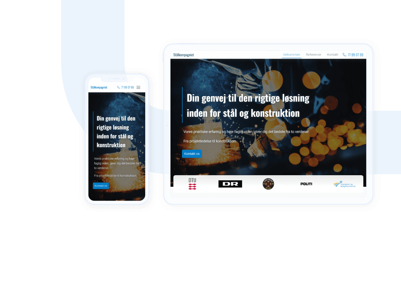 Preview of our WordPress website design for Stålkompagniet.
